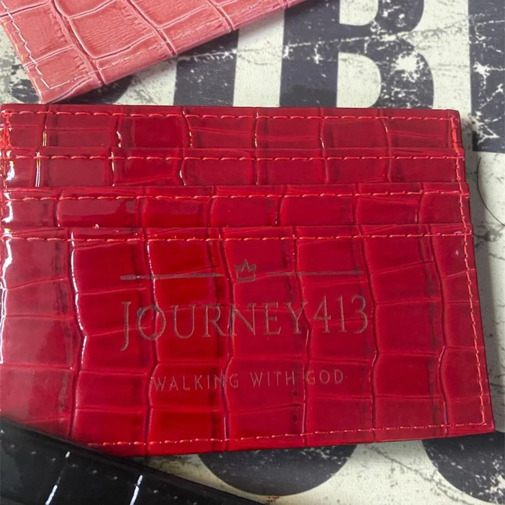 NEW - JOURNEY413 CROC LEATHER 4X3 CARD CASE WALLET 3 COLOR OPTIONS 1 - Picture 5 of 13